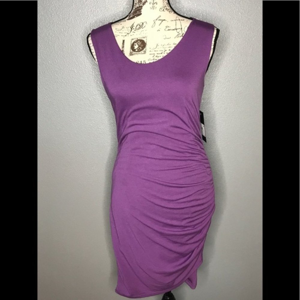 Free Press Midi Ruched  Purple Dress Size Small